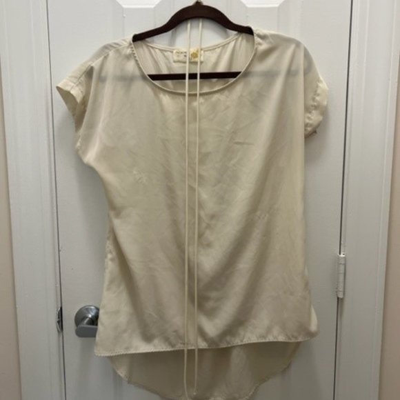 Cream tie-waist silk top by Paisley and Ivy Size M - Picture 1 of 3